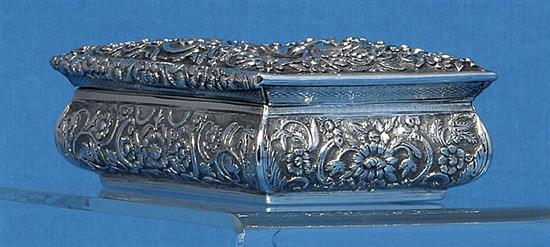 A good William IV engine turned silver table snuff box, by Joseph Wilmore, Length 115mm. Weight 9.9oz 308grams.